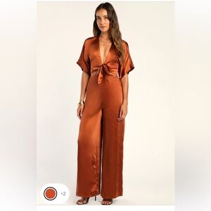 BRAND NEW Lulu’s rust jumpsuit